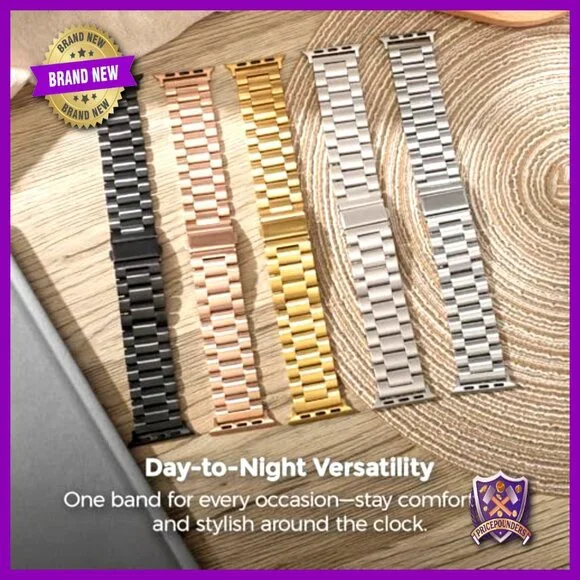 Stainless Steel Apple Watch Band Adjustable Classic Elegant Minimal Chic Strap - Picture 5 of 7